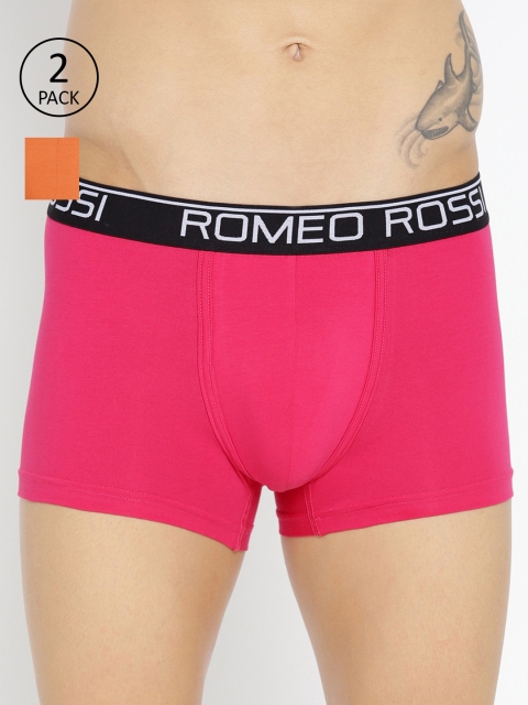 

ROMEO ROSSI Men Set Of 2 Solid Trunks CLTP-2004-OR-MZ, Orange