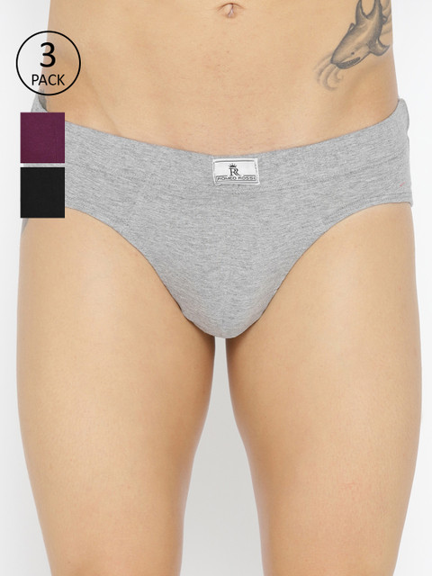 

ROMEO ROSSI Men Pack of 3 Solid Briefs SBIE-1002, Purple