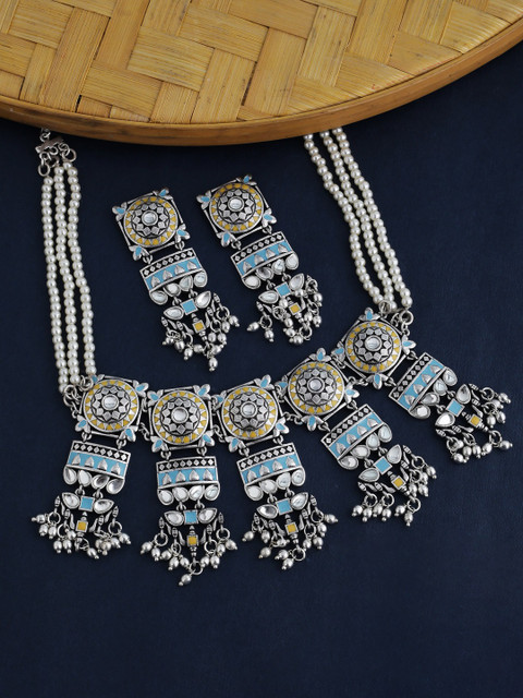 

Studio Voylla Gwalior Women Silver-Plated Ethnic Jewellery Set