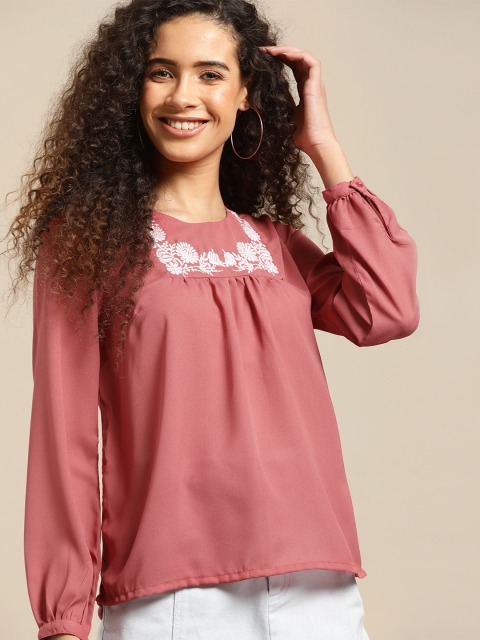 

DressBerry Women Pink Solid Top