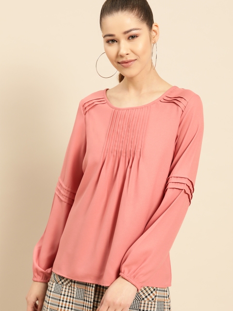 

DressBerry Women Pink Solid Top