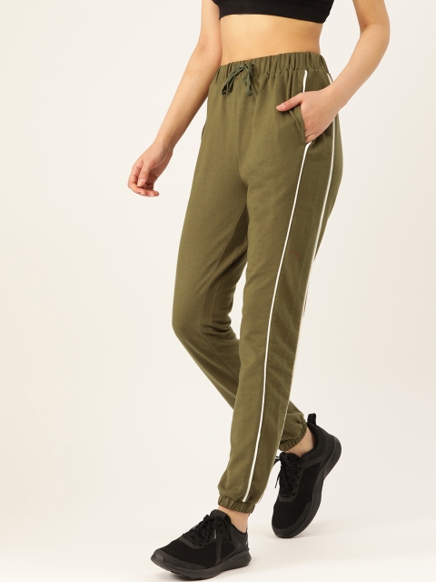 

DressBerry Women Olive Green Solid Joggers