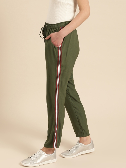 

DressBerry Women Olive Green Regular Fit Solid Trousers