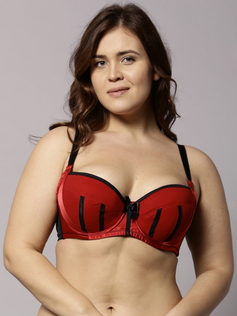 

Parfait by Affinitas Red & Black Balconette Bra 6901