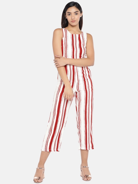 

Globus Women Red & Off-White Striped Culotte Jumpsuit