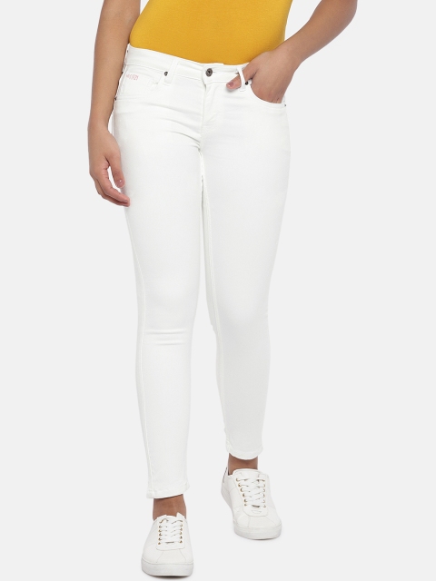 

Globus Women White Slim Fit Mid-Rise Clean Look Jeans