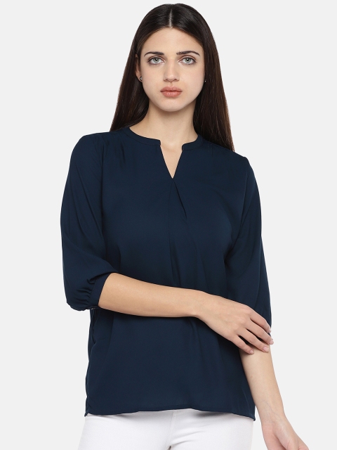 

Globus Women Navy Blue Solid Top