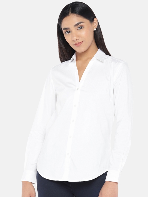 

Globus Women White Regular Fit Solid Casual Shirt