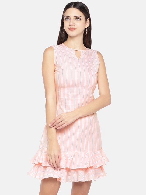 

Globus Women Pink Striped A-Line Dress
