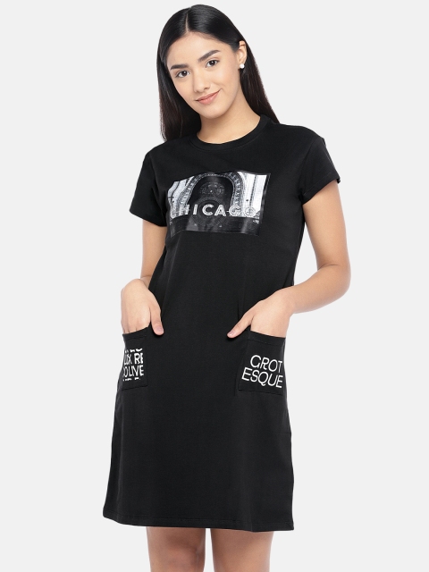 

Globus Women Black & White Printed T-shirt Dress