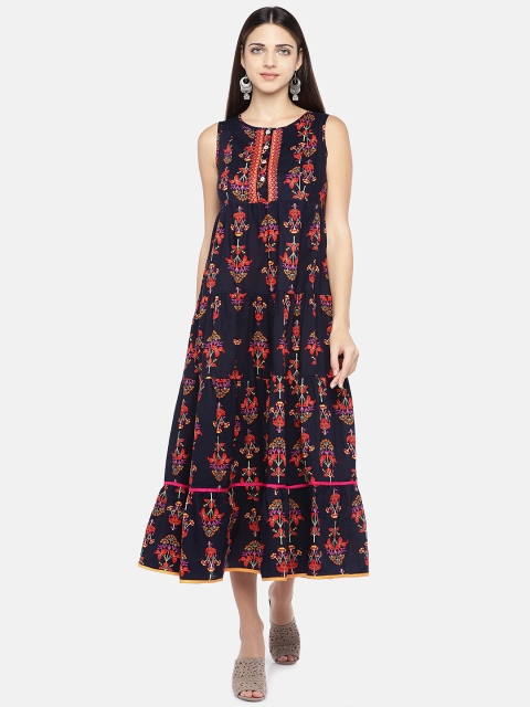 

Globus Women Navy Blue Printed A-Line Dress