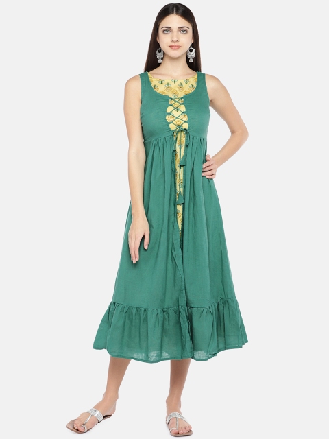

Globus Women Teal Solid A-Line Dress