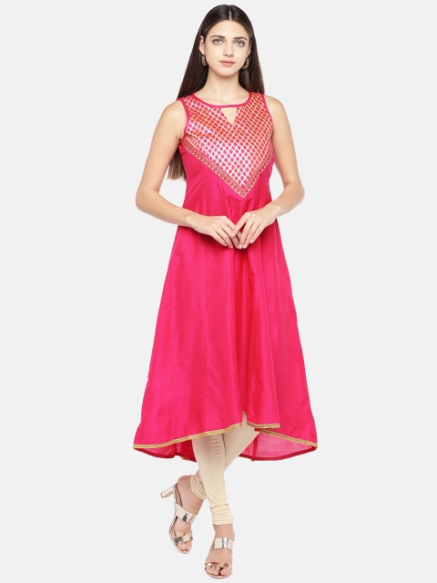 

Globus Women Pink Printed A-Line Kurta