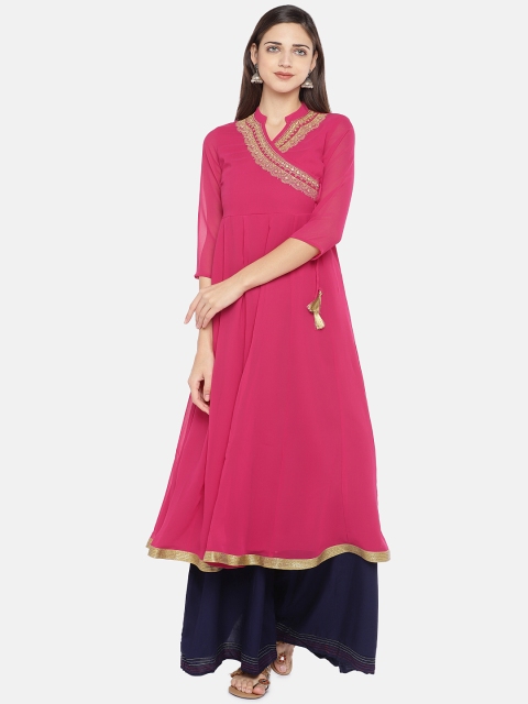 

Globus Women Pink Solid A-Line Kurta