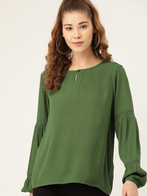 

DressBerry Women Green Solid Top