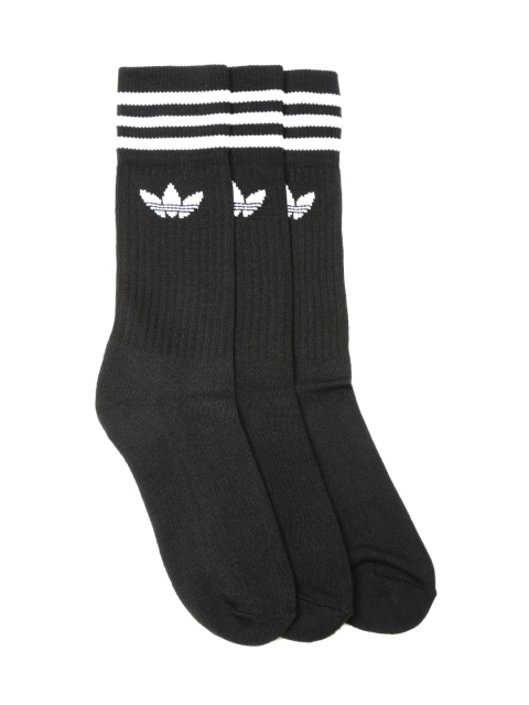 

ADIDAS Originals Unisex Black Solid Crew Set of 3 Knee-Length Socks
