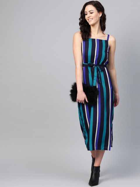 

SIRIKIT Women Blue Striped A-Line Dress