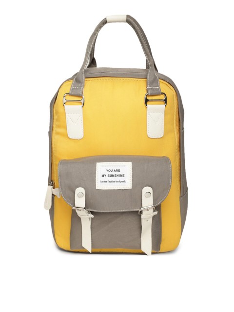 

Kids On Board Kids Yellow & Grey Colourblocked Laptop Backpack