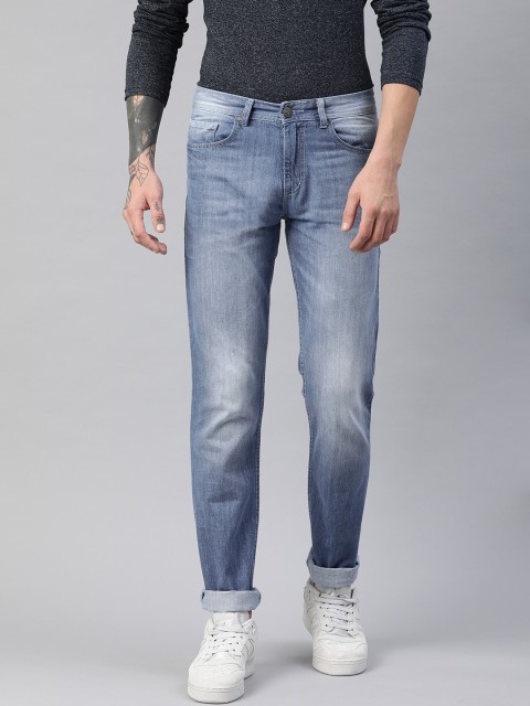 

American Crew Men Blue Straight Fit Mid-Rise Clean Look Jeans