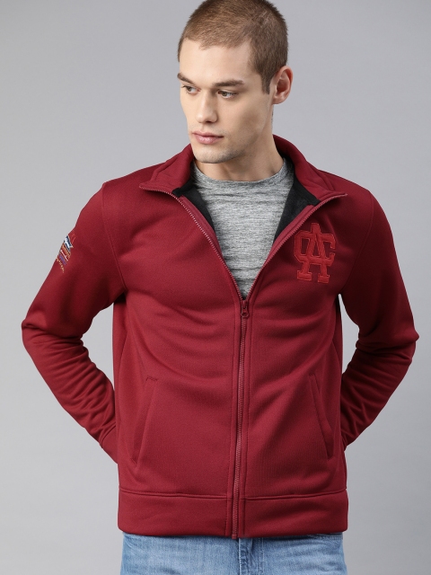 

American Crew Men Maroon Solid Sweatshirt