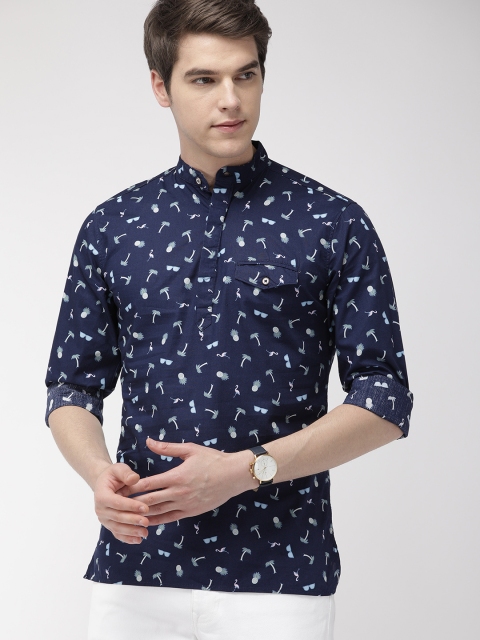 

The Indian Garage Co Men Navy Blue Regular Fit Printed Casual Shirt