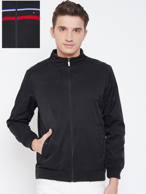 

Okane Men Black Striped Reversible Tailored Jacket