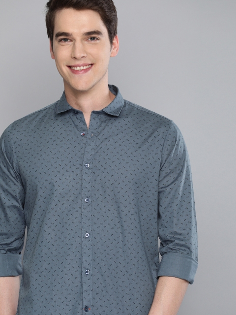 

Mast & Harbour Men Blue Printed Regular Fit Casual Shirt