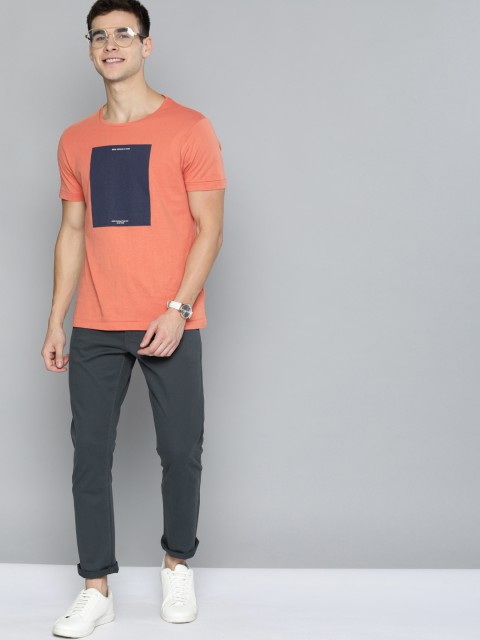 

Mast & Harbour Men Blue Regular Fit Solid Chinos