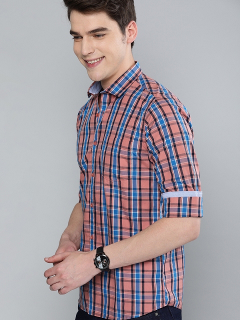 

Mast & Harbour Men Pink & Blue Regular Fit Checked Casual Shirt