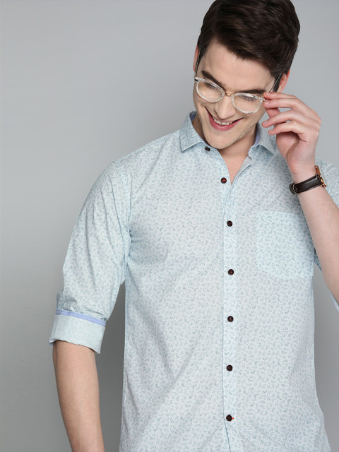 

Mast & Harbour Men Blue Regular Fit Printed Casual Shirt