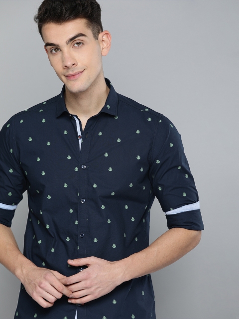 

Mast & Harbour Men Navy Blue Regular Fit Printed Casual Shirt