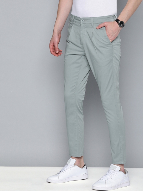 

Mast & Harbour Men Green Regular Fit Solid Regular Trousers