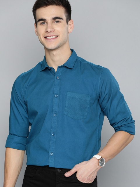

Mast & Harbour Men Blue Regular Fit Solid Casual Shirt