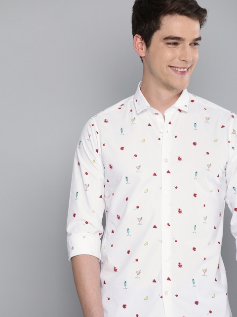 

Mast & Harbour Men White Printed Regular Fit Casual Shirt
