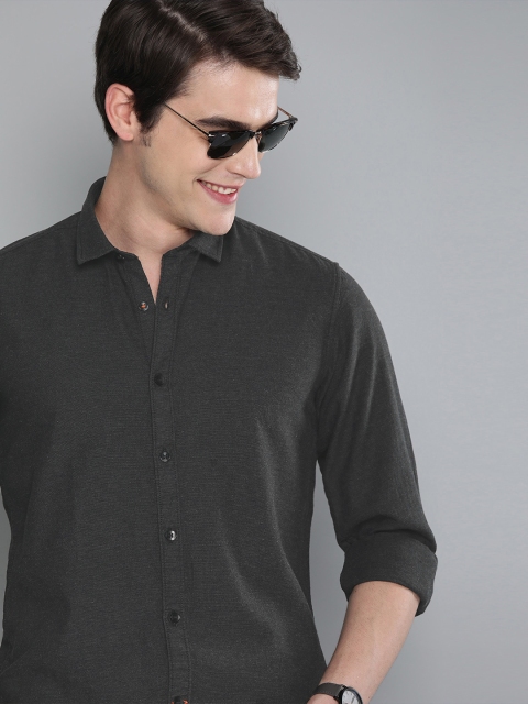 

Mast & Harbour Men Charcoal Grey Regular Fit Solid Casual Shirt