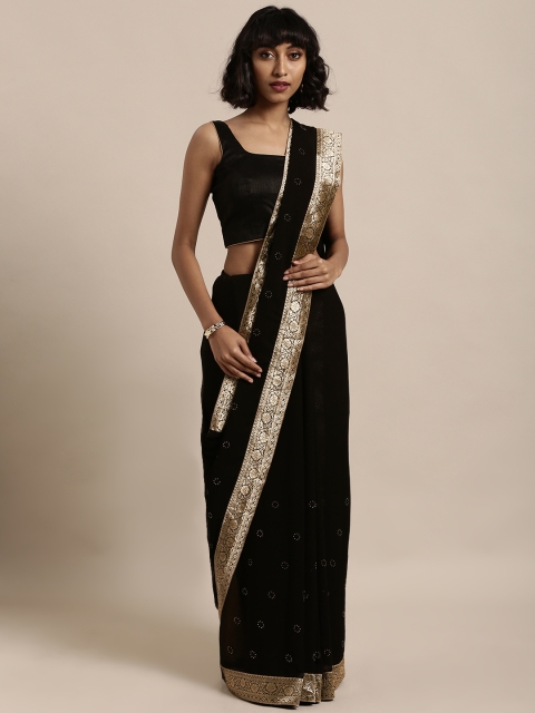 

Mitera Black Embellished Poly Georgette Saree