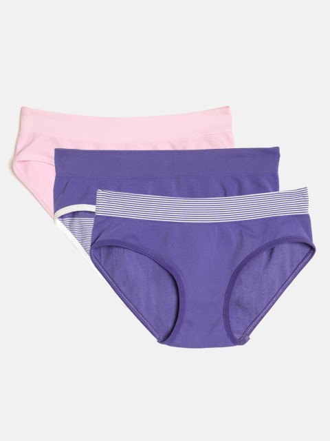 

Marks & Spencer Girls Pack of 3 Solid Basic Briefs T713453S, Purple