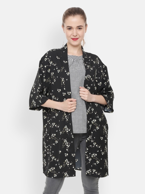 

People Women Black & White Printed Shrug
