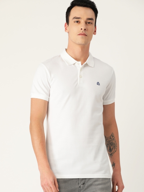 

United Colors of Benetton Men White Solid Polo Collar T-shirt