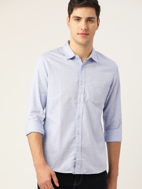 

United Colors of Benetton Men Blue Slim Fit Printed Casual Shirt