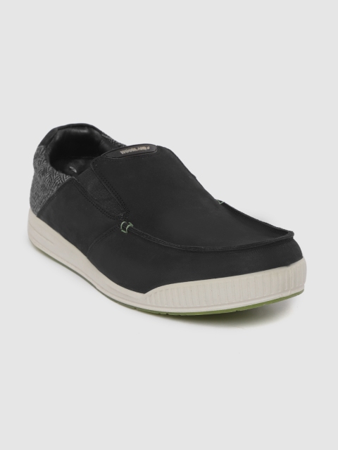 

Woodland Men Black Solid Nubuck Slip-On Sneakers