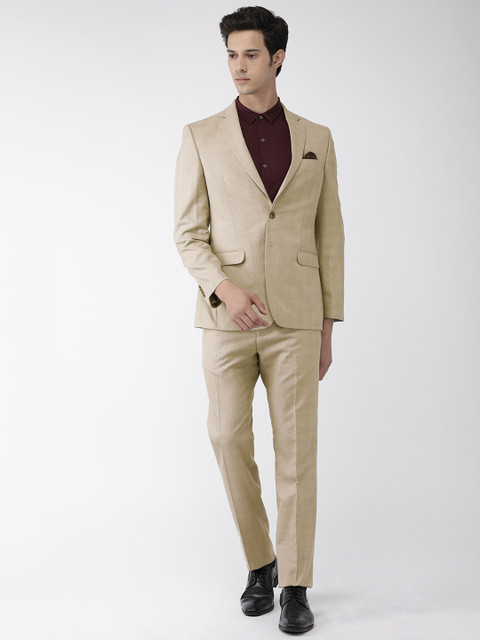 

Raymond Men Beige Checked Contemporary Fit Single-Breasted Formal Suit