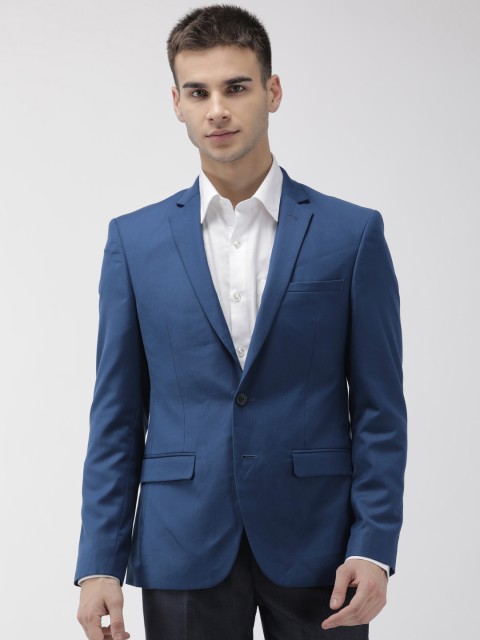 

Park Avenue Men Blue Solid Single-Breasted Neo Regular Fit Formal Blazer