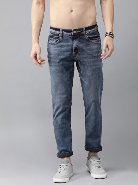 

The Roadster Lifestyle Co Men Blue Slim Fit Mid-Rise Low Distress Stretchable Jeans
