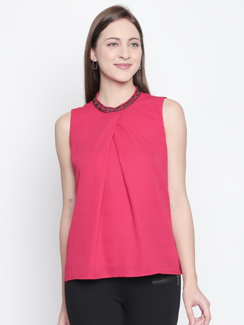 

Forever Glam by Pantaloons Women Red Embellished A-Line Top