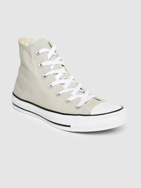 

Converse Men Grey Solid Mid-Top Sneakers