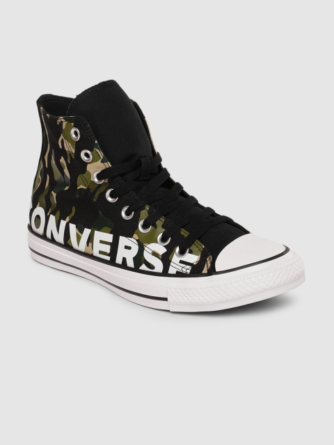 

Converse Men Black Printed Mid-Top Sneakers