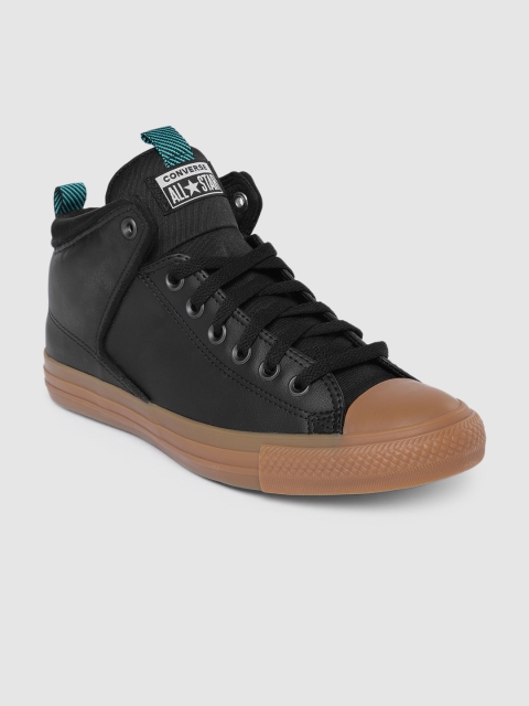 

Converse Men Black Solid Mid-Top Sneakers