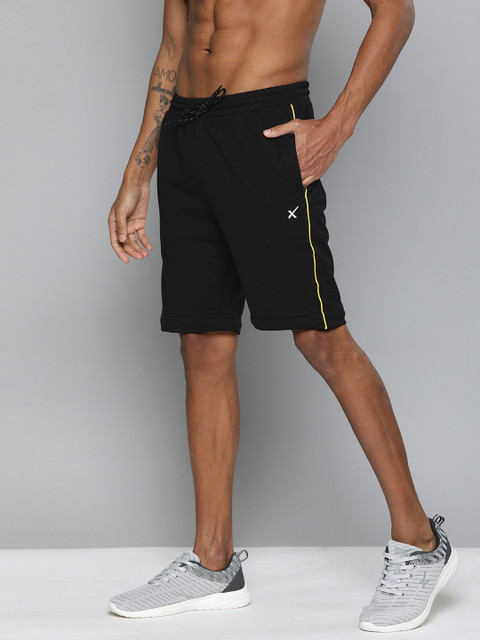 

HRX by Hrithik Roshan Men Black Solid Lycra Lifestyle Convertible Track Pants