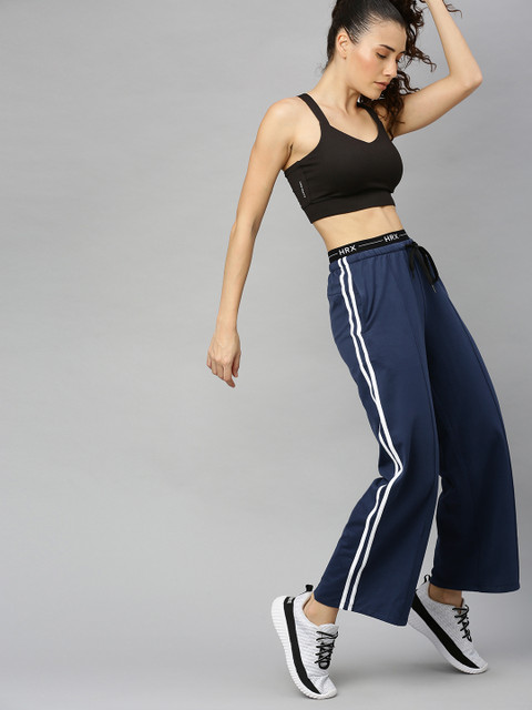

HRX by Hrithik Roshan Women Navy Blue Solid Lycra Lifestyle Track Pants